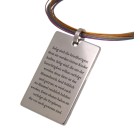 Rectangular stainless steel pendant with engraving of your choice