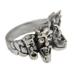 Heavy ring made of 925 sterling silver, motif demons