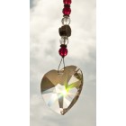 Feng Shui sun catcher heart with large Swarovski crystal