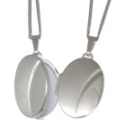 Oval locket made of 925 sterling silver, 26x23mm