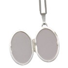 Oval locket made of 925 sterling silver, 26x23mm