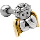 Helix ear piercing with angel silver or gold plated wings