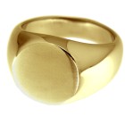 Signet ring stainless steel, permanently gold-plated with PVD, round MATT surface, inner diameter 18mm