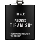 Mr. Riesengross: Hip flask, large, stainless steel, black, with individual engraving