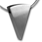 Wedge shaped pendant made of stainless steel