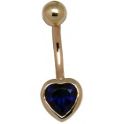 9 carat gold belly button piercing, I-give-you-my-heart available in different colors