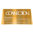 Business card stainless steel gold 0.5mm thick with engraving