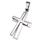 Pendant cross made of stainless steel, two parts