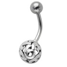 316L Belly Button Piercing Silver Design Numbers