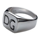 Signet ring made of 925 sterling silver, 4-corner matt surface with engraving
