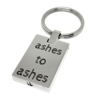 Ash keychain rectangular made of matt stainless steel