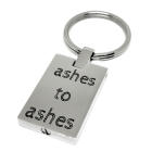 Ash keychain rectangular made of matt stainless steel