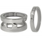 Surgical Steel Ring 2 parts, 3 stones. Available in several sizes.