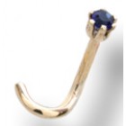 9 carat gold jeweled Nosestud approx. 0.5mm, different colours