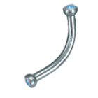 316L Surgical Steel Banana Internally Threaded Crystal Balls