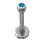 316L Surgical Steel Labret Internally Threaded Crystal Ball