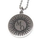 Round stainless steel pendant 20mm diameter with your engraving, example sun