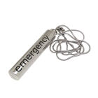 Ash pendant cylindric shape, made of stainless steel polished with engraving