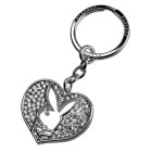 PLAYBOY keychain crystal heart with punched out bunny