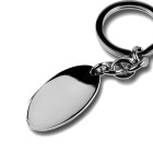 Keychain oval made of stainless steel frosted, 37x20.5mm