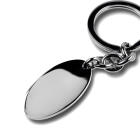 Keychain oval made of stainless steel frosted, 37x20.5mm