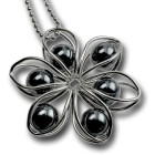 Chain pendant, steel, size 45mm, diameter of the balls 10mm, 6 balls in the cage, incl.