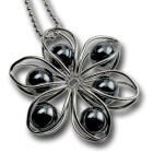 Chain pendant, steel, size 45mm, diameter of the balls 10mm, 6 balls in the cage, incl.