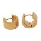 Stainless steel clip-on ear creole with golden PVD coating