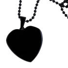 pendant 316L steel, heart shape, black PVD, size 2