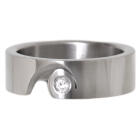 Surgical Steel Single Stone Ring | Minimalist Crystal Accent Band