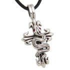 925 sterling silver pendant, cross and snake