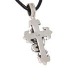 925 sterling silver pendant, cross and snake