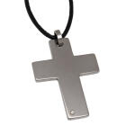 Titanium Cross Pendant-High Polish with Zirconia