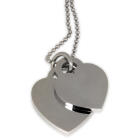 Double heart pendant made of matted stainless steel