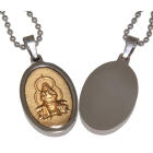 Stainless steel pendant with religious motif Jesus blessing
