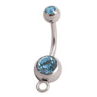Mini navel banana with pendant eyelet, double jeweled