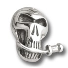 Screw attachment for labret or barbell dumbbell skull with sword between teeth