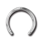Horseshoe piercing without balls in 1.0 to 1.6mm thickness