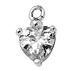 Pendant for helix, intimate and nipple piercing heart crystal