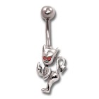 Navel piercing standing devil