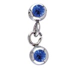 Clamp ball with 2 Swarovski stones