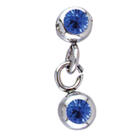 Clamp ball with 2 Swarovski stones
