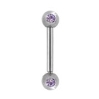 Eyebrow barbell dumbbell with two small stones