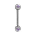 Eyebrow barbell dumbbell with two small stones