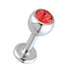 Lip plug in 1.6mm thickness and crystal ball