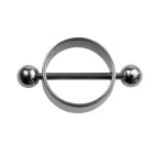 Nipple piercing made of 316L surgical steel in three sizes with balls