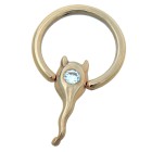 14 carat gold nipple piercing 1.6mm thickness with a little devil as clamp design