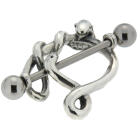 Nipple piercing with a barbell and a snake design made of 925 silver