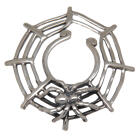 Breast clip made of 925 sterling silver with a spider crawling in its web