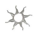 Breast clip made of 925 sterling silver. Shining mini sun